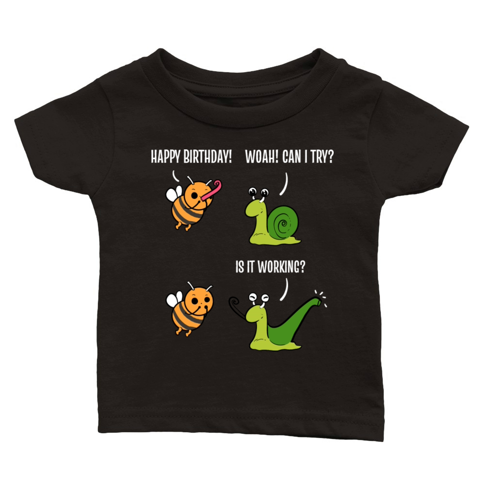 Cute Snail Birthday Celebrant Gift Classic Baby Crewneck T-shirt