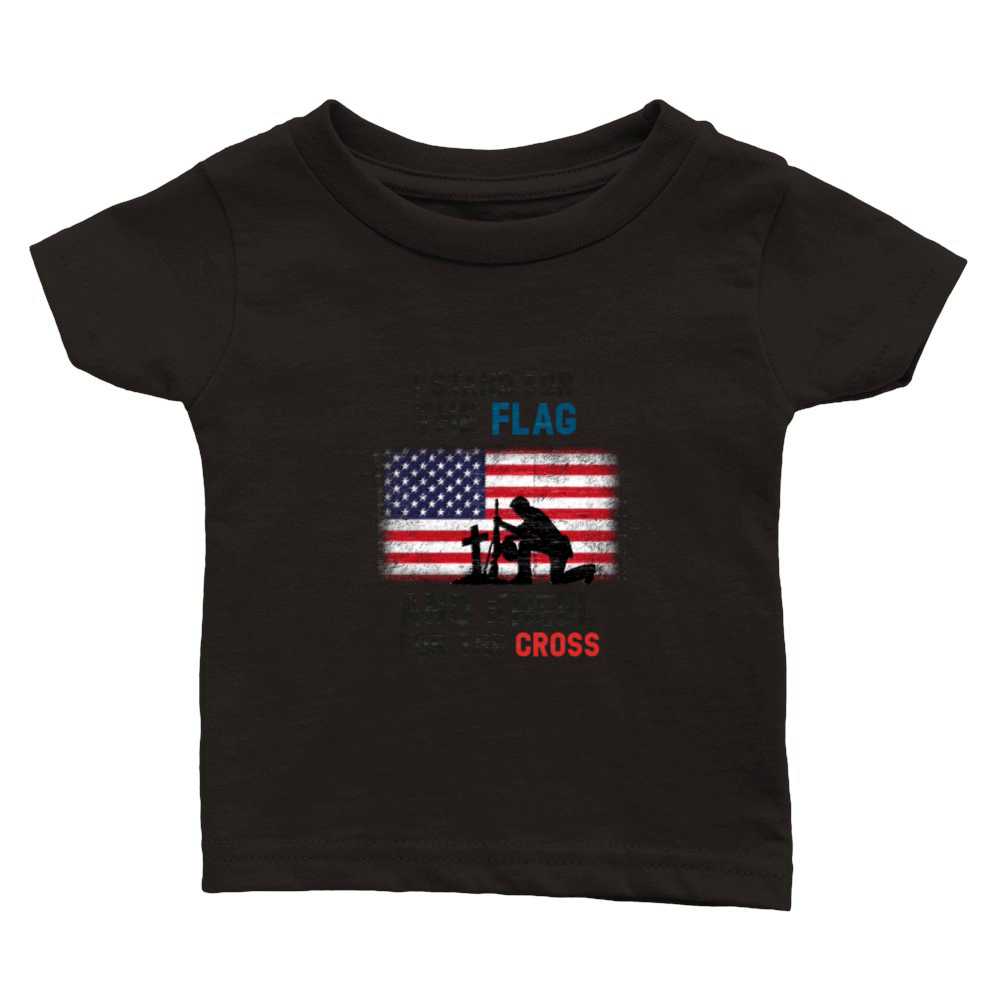 I Stand for the Flag I Kneel for the Cross Classic Baby Crewneck T-shirt