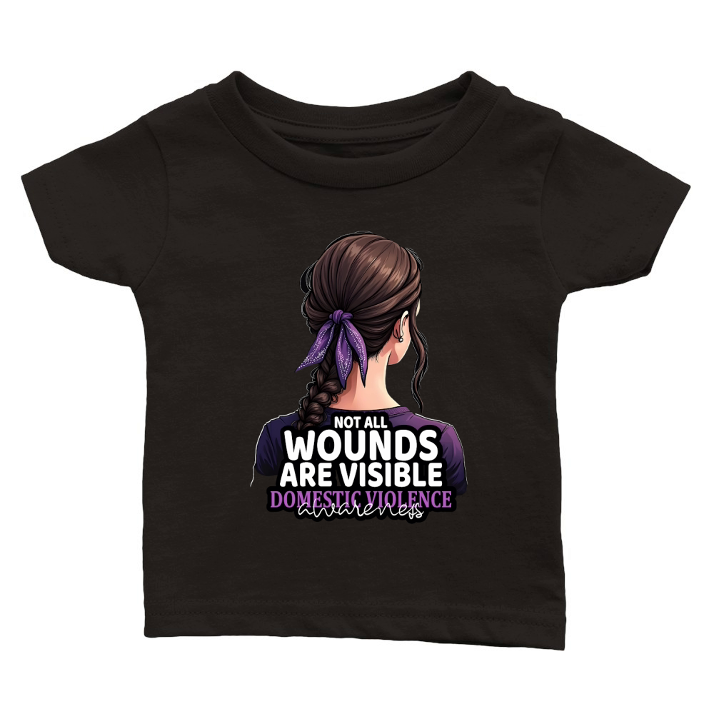 Not all wounds are visible domestic violence awareness Classic Baby Crewneck T-shirt