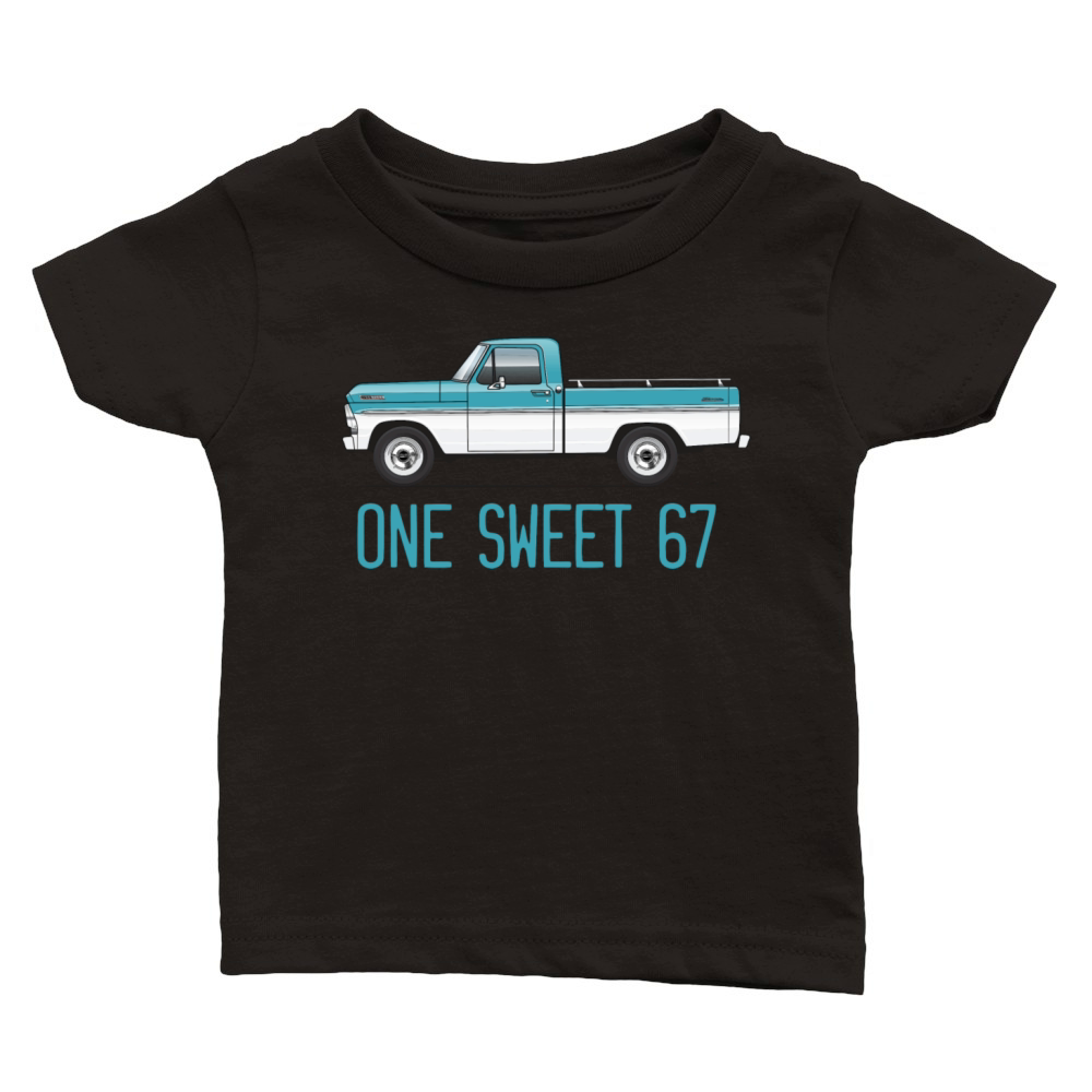 One sweet 67 Peacock Blue and white Classic Baby Crewneck T-shirt
