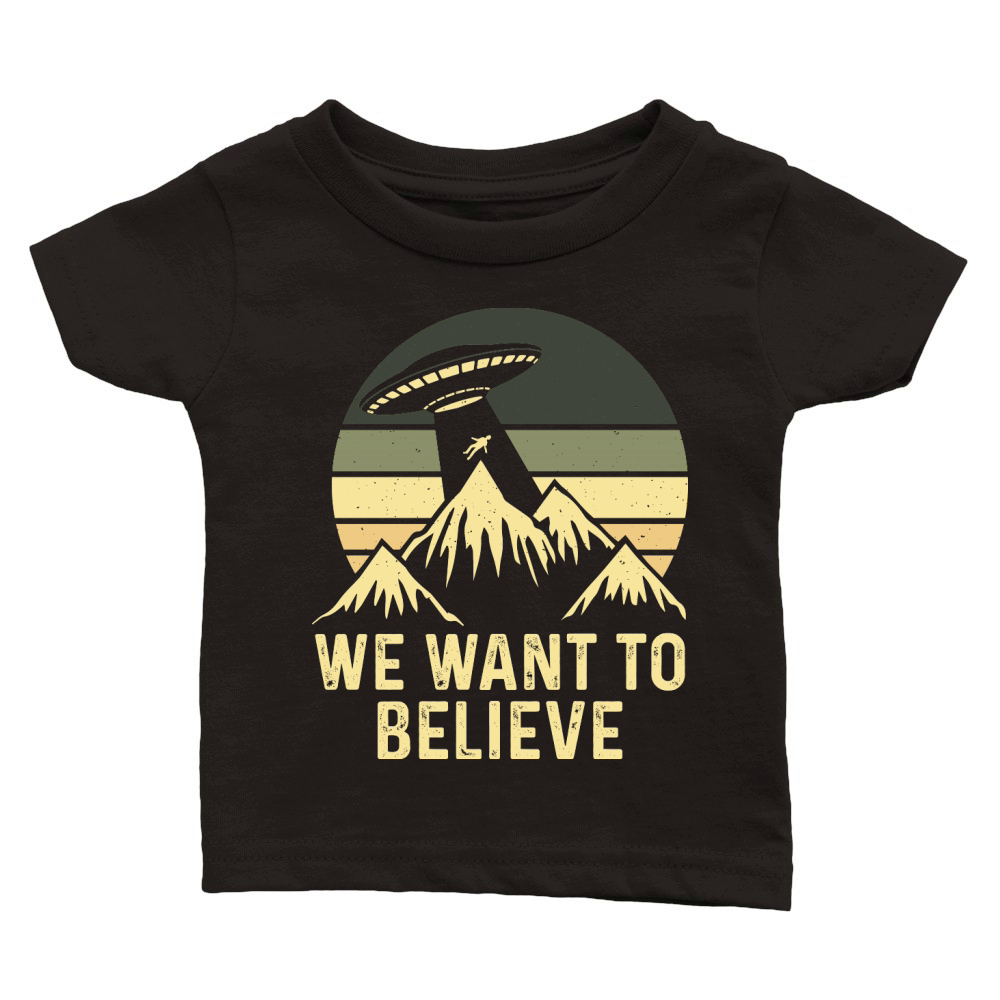 Vintage UFO Alien We want to Believe Classic Baby Crewneck T-shirt