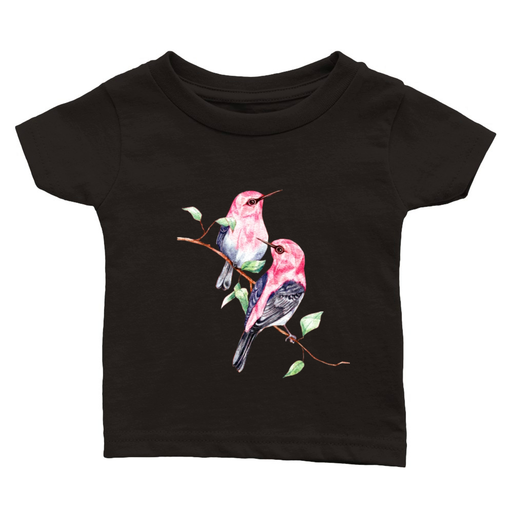 Watercolor birds Classic Baby Crewneck T-shirt