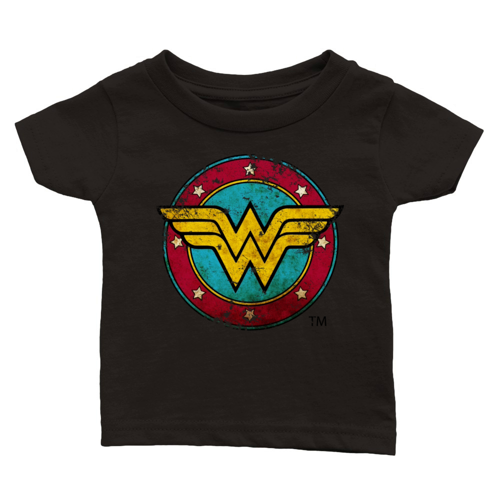 Wonder Woman Logo Distressed Classic Baby Crewneck T-shirt
