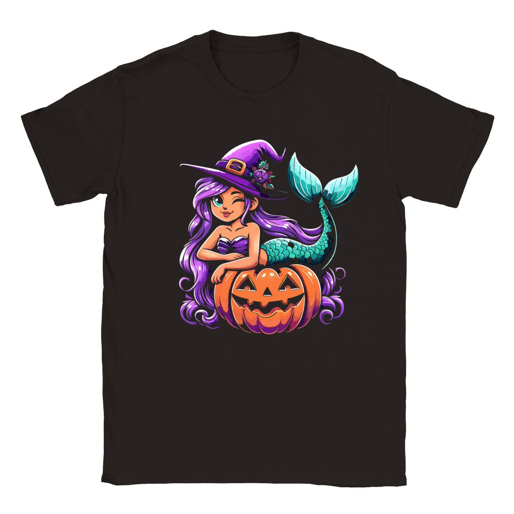 Mermaid and pumpkins Classic Kids Crewneck T-shirt