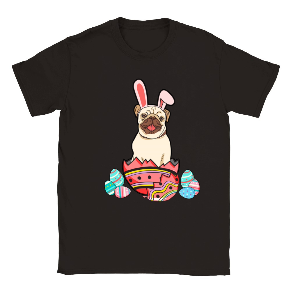 Pugs Bunny Funny Easter Pug Shirt Men Women TshiPu Classic Kids Crewneck T-shirt