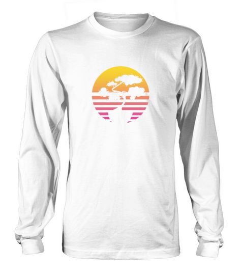 Bonsai Tree Sun Retro Vintage Long sleeved Unisex