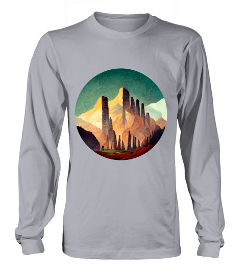 Retro Vintage Mountain Long sleeved Unisex
