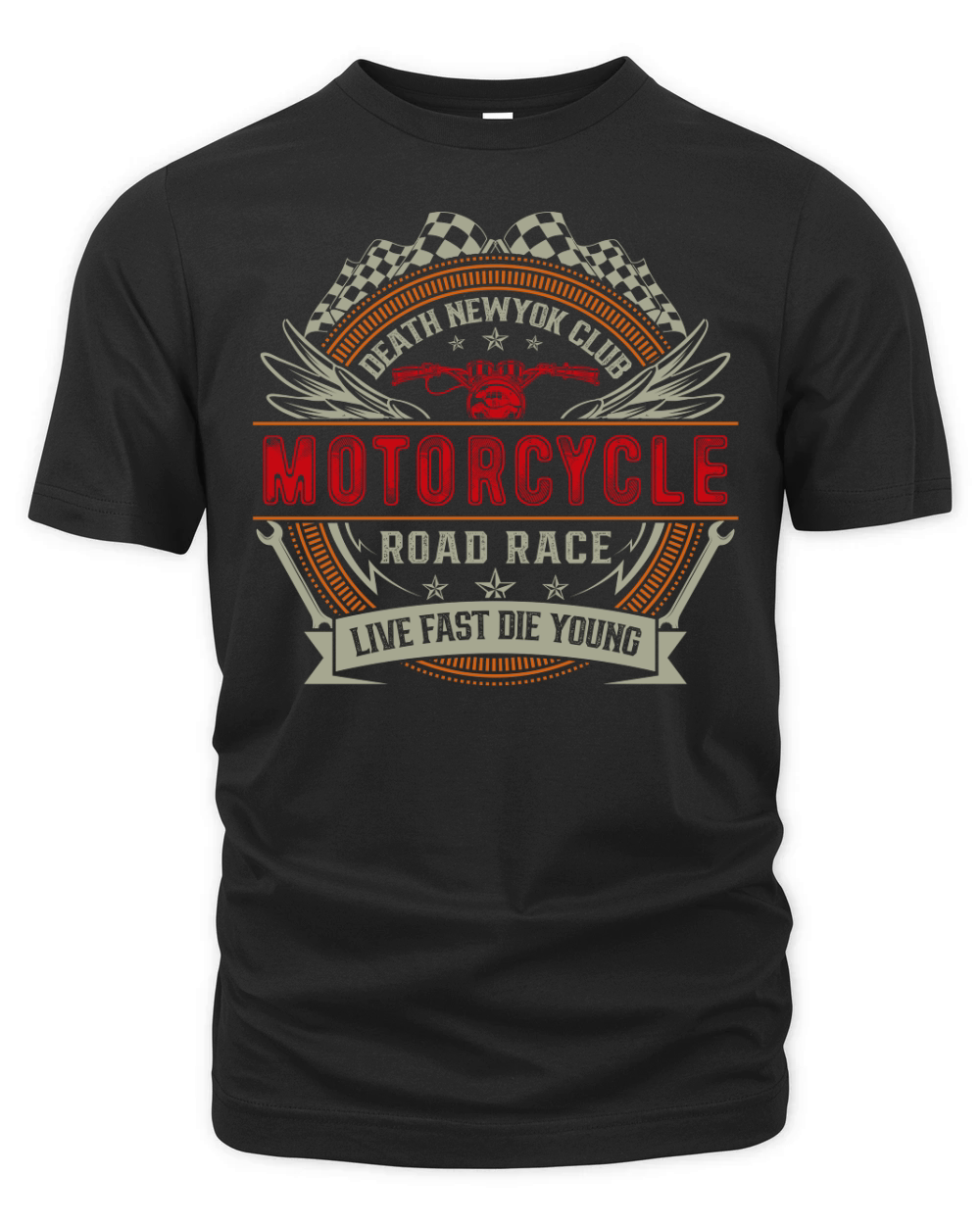 Death newyok club motorcycle road race live fast die young 02 Organic Unisex T-shirt