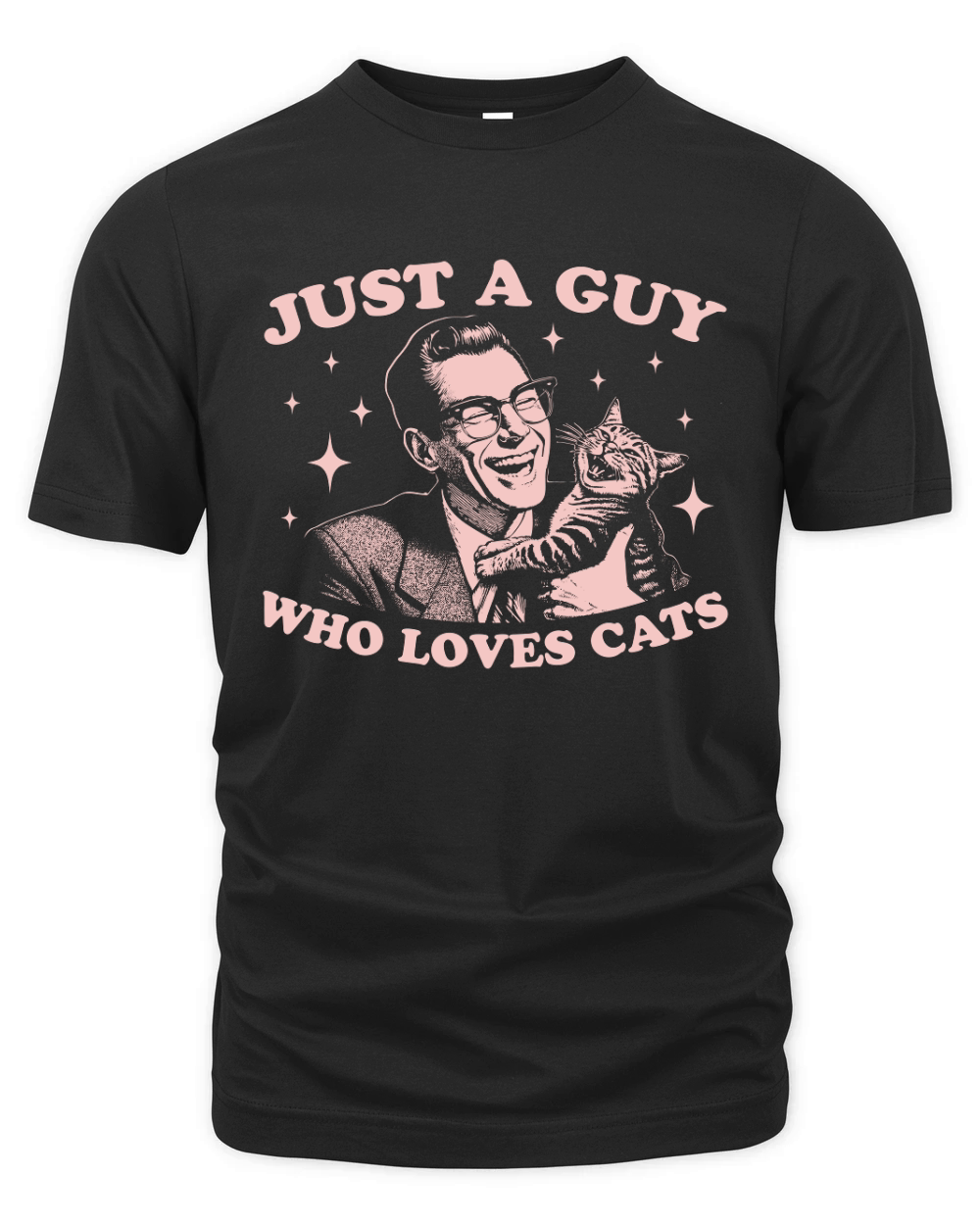 Just A Guy Who Loves Cats D Pink Organic Unisex T-shirt