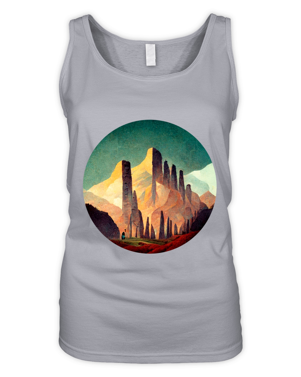 Retro Vintage Mountain Organic Women's Tank Top