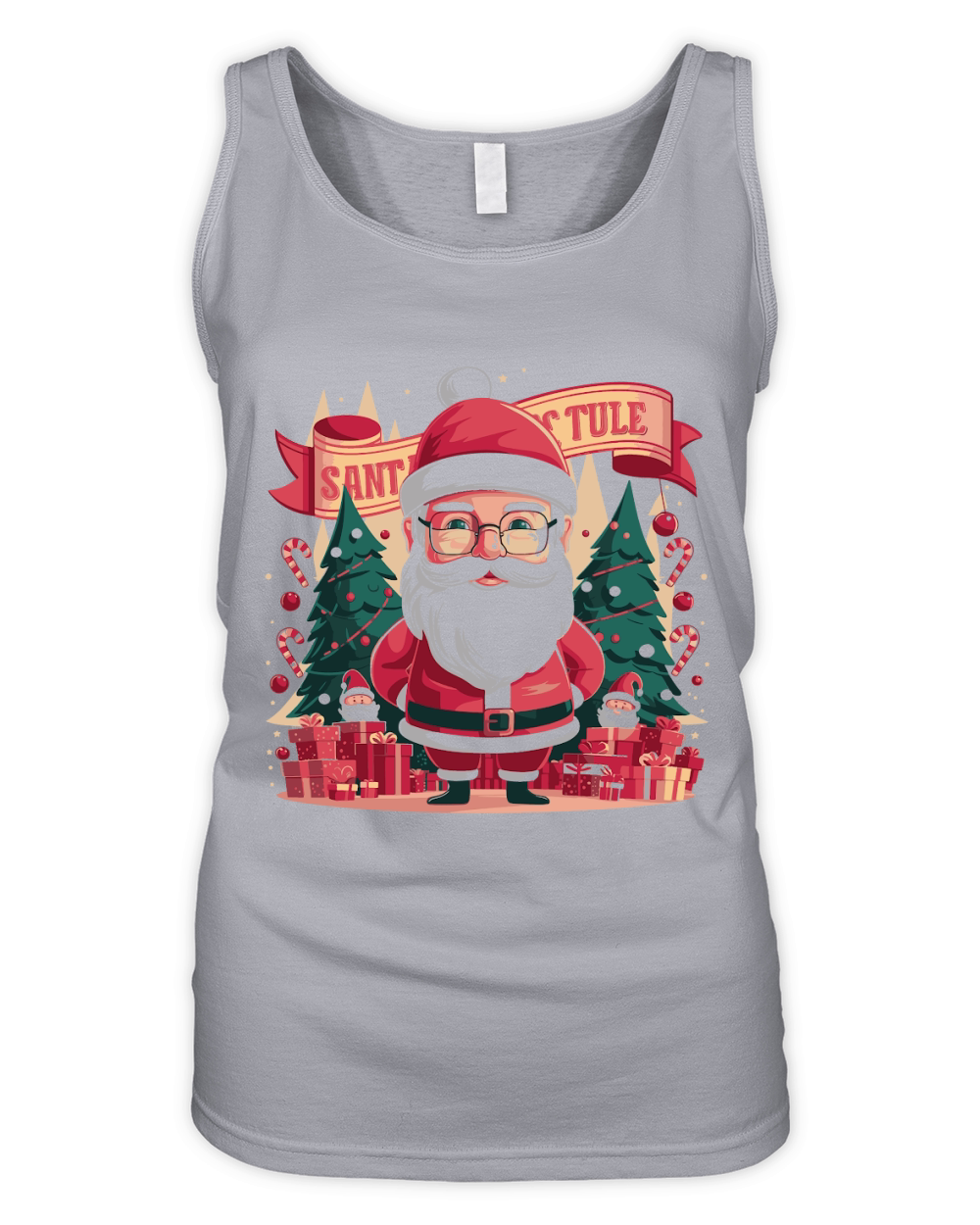 Santa Cluse illustration vector graphic Organic Women's Tank Top