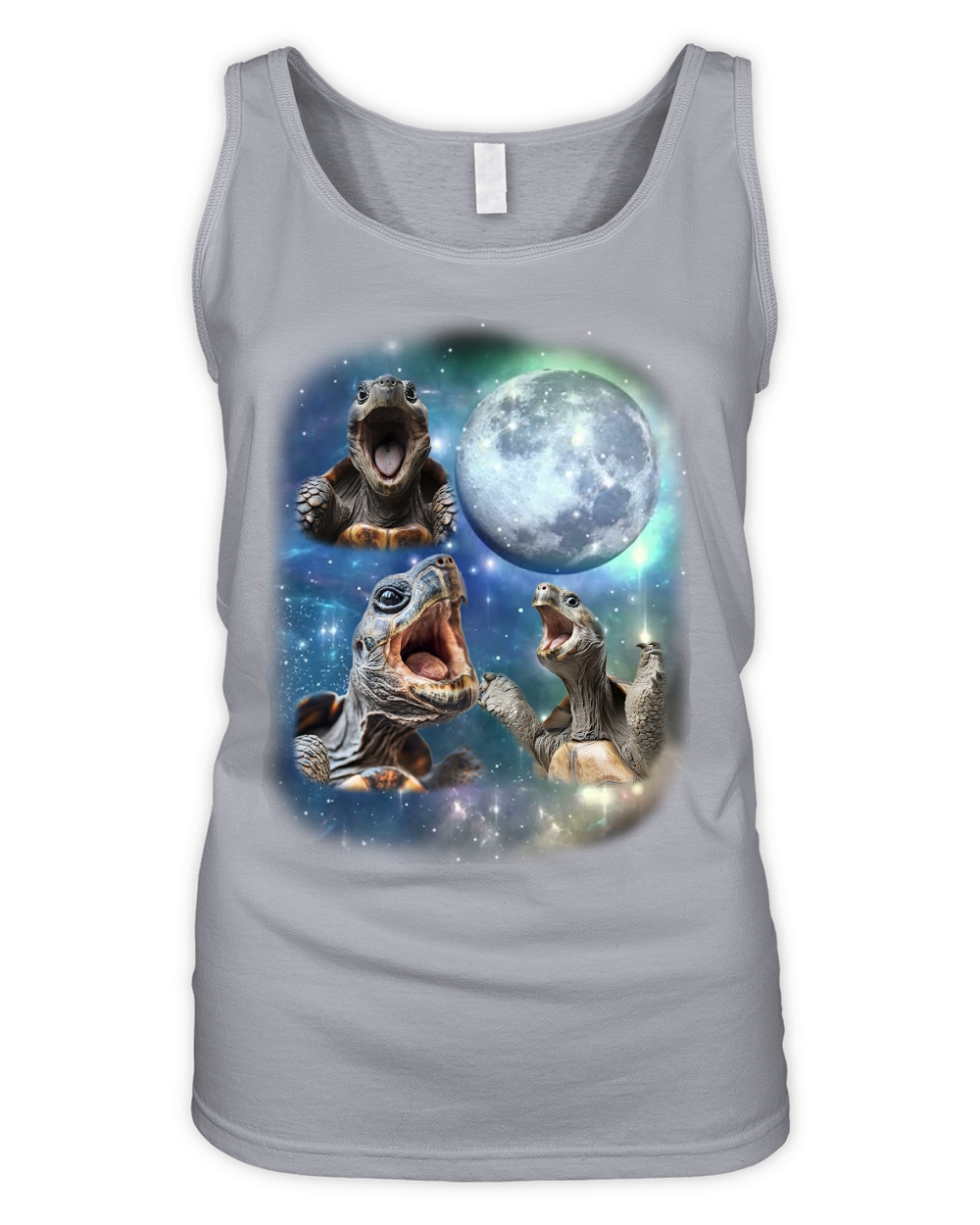 Three Tortoise Moon Weird Cursed Organic Women's Tank Top