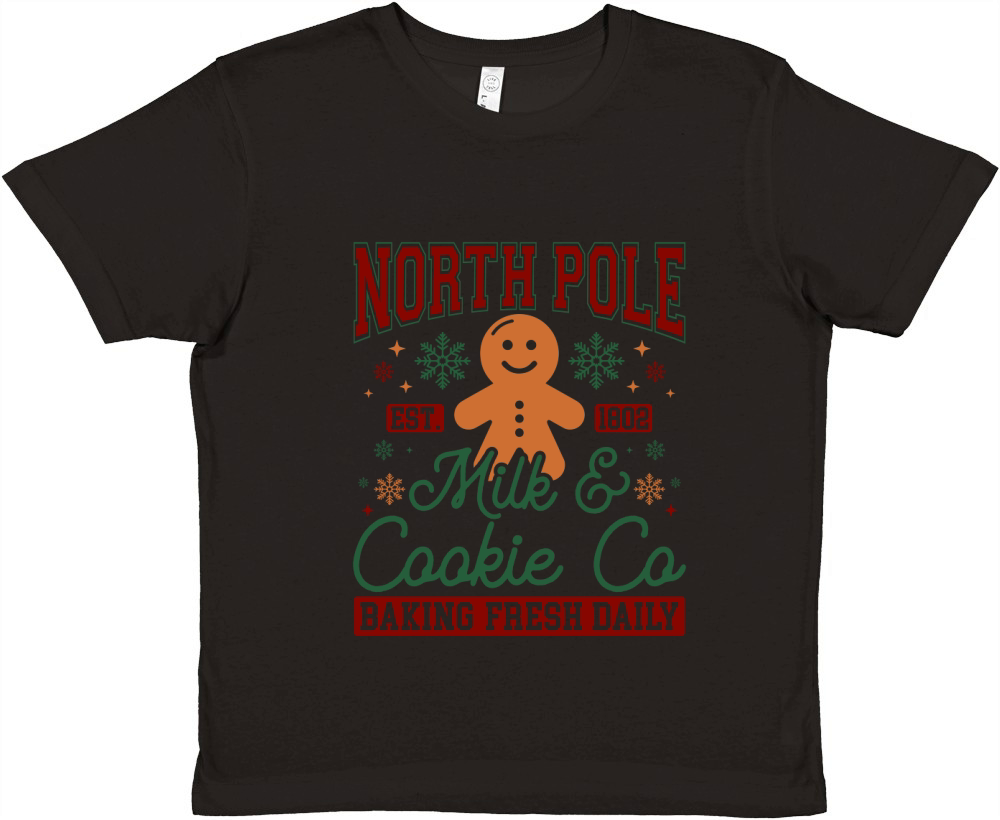 1 North Pole Est 1802 Milk & Cookie Co Baking Fresh Daily (color) Premium Kids Crewneck T-shirt