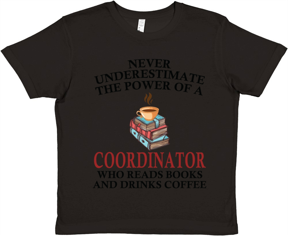 Coordinator Reading Books And Coffee Lover Premium Kids Crewneck T-shirt