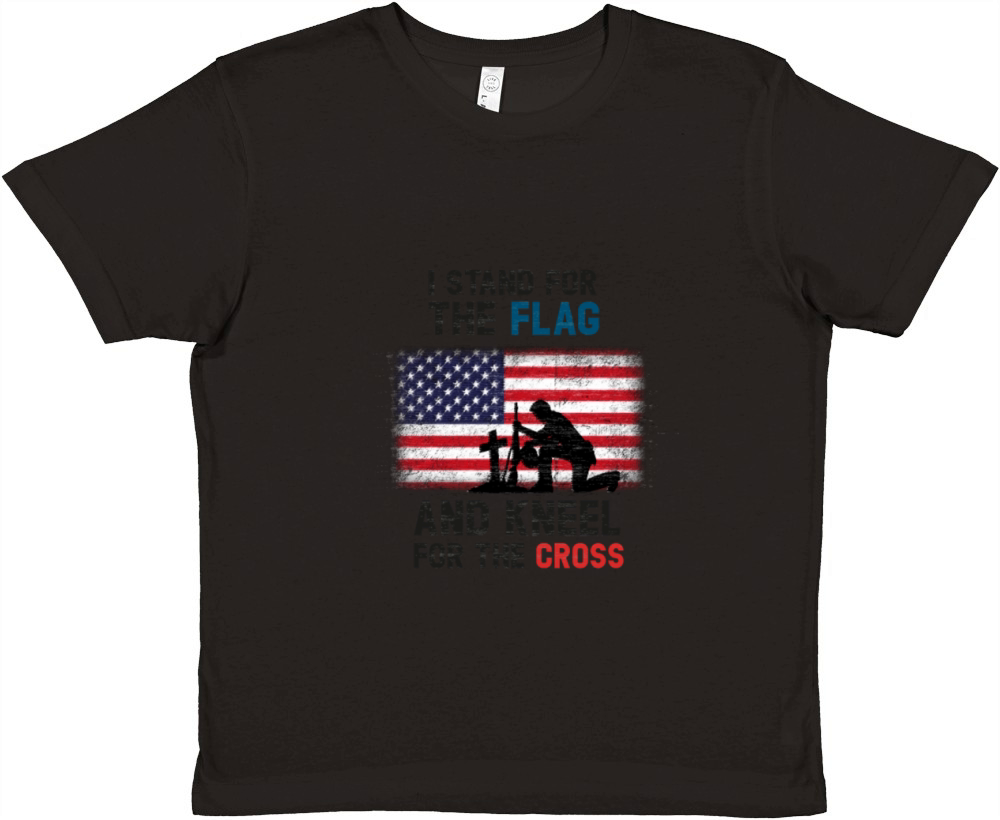 I Stand for the Flag I Kneel for the Cross Premium Kids Crewneck T-shirt