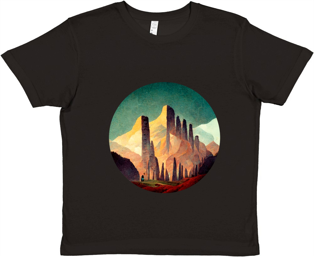 Retro Vintage Mountain Premium Kids Crewneck T-shirt