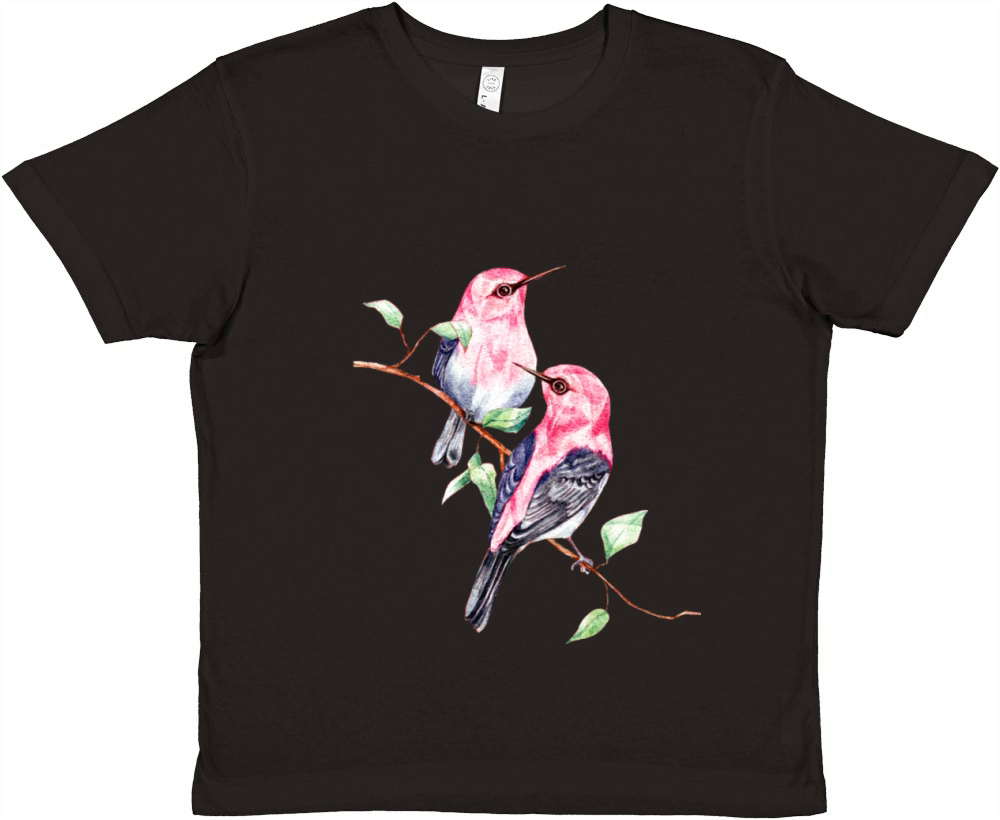 Watercolor birds Premium Kids Crewneck T-shirt