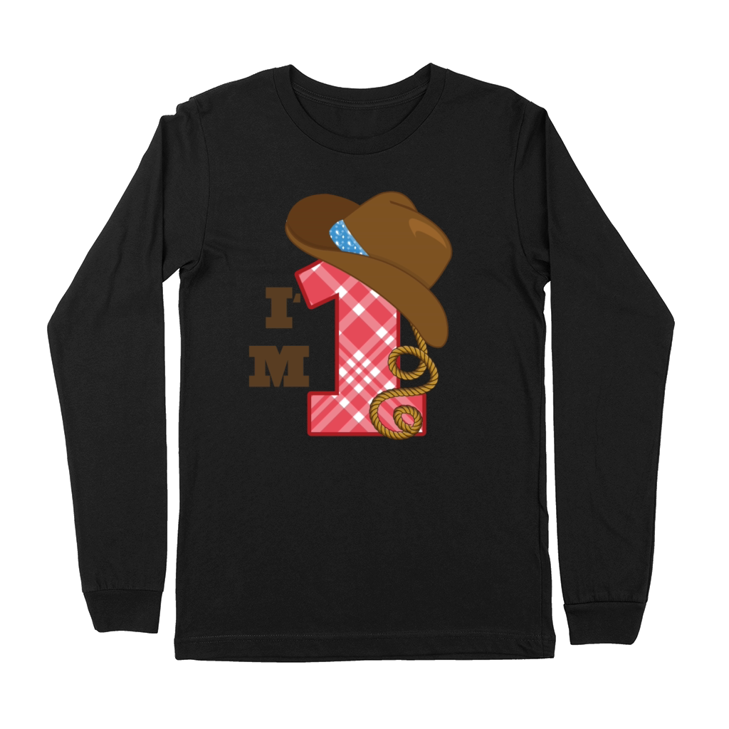 1st Birthday Cowboy Im 1 Premium Long Sleeve