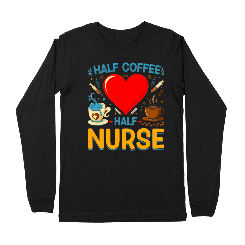 Half Coffee Half Nurse 02 Premium Long Sleeve
