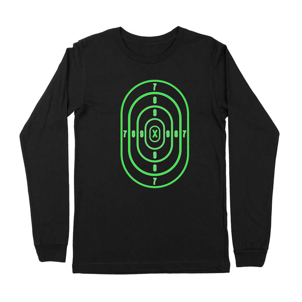 Shooting Range Target Practice Sheet Bullseye Premium Long Sleeve