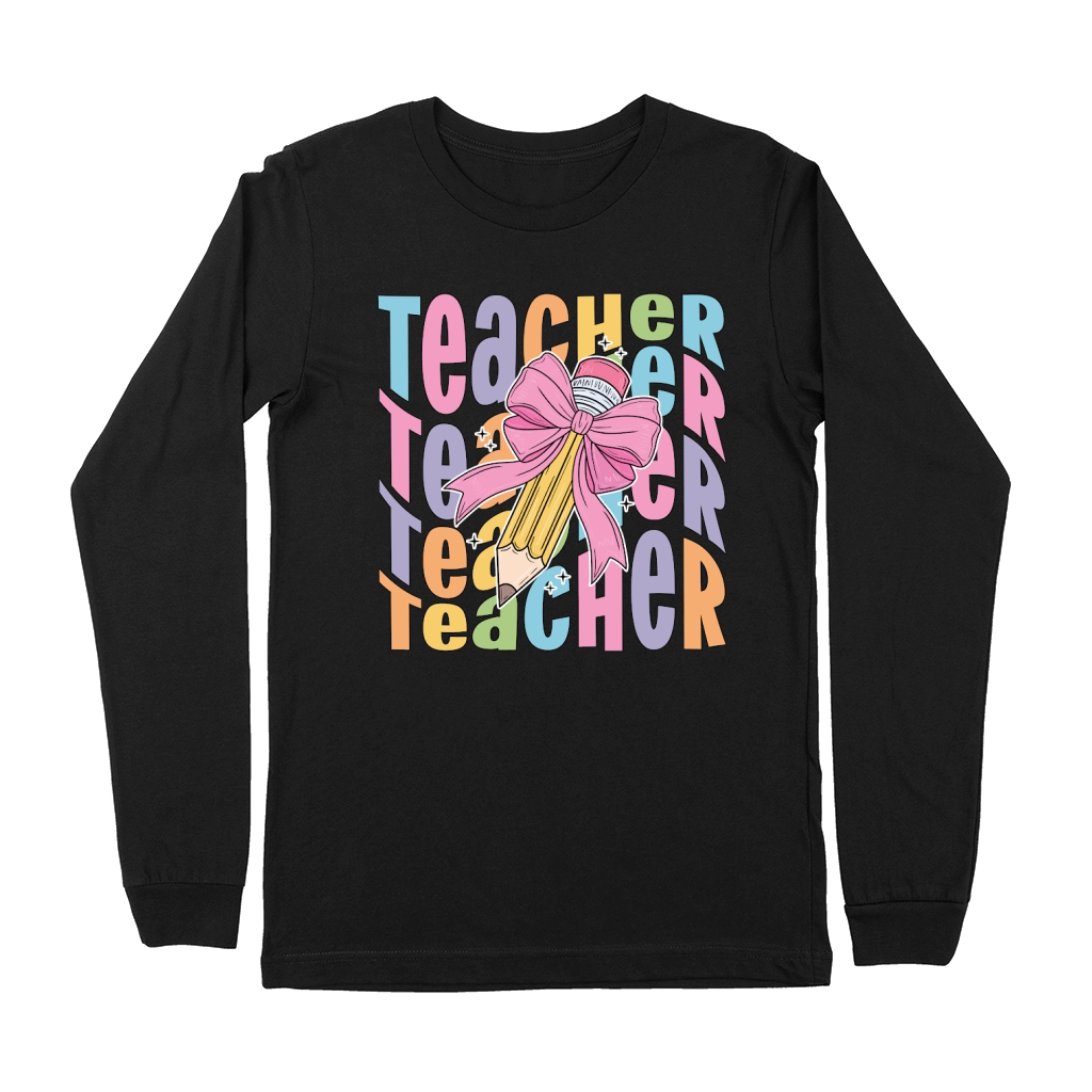 teacher pencil wavy copy Premium Long Sleeve