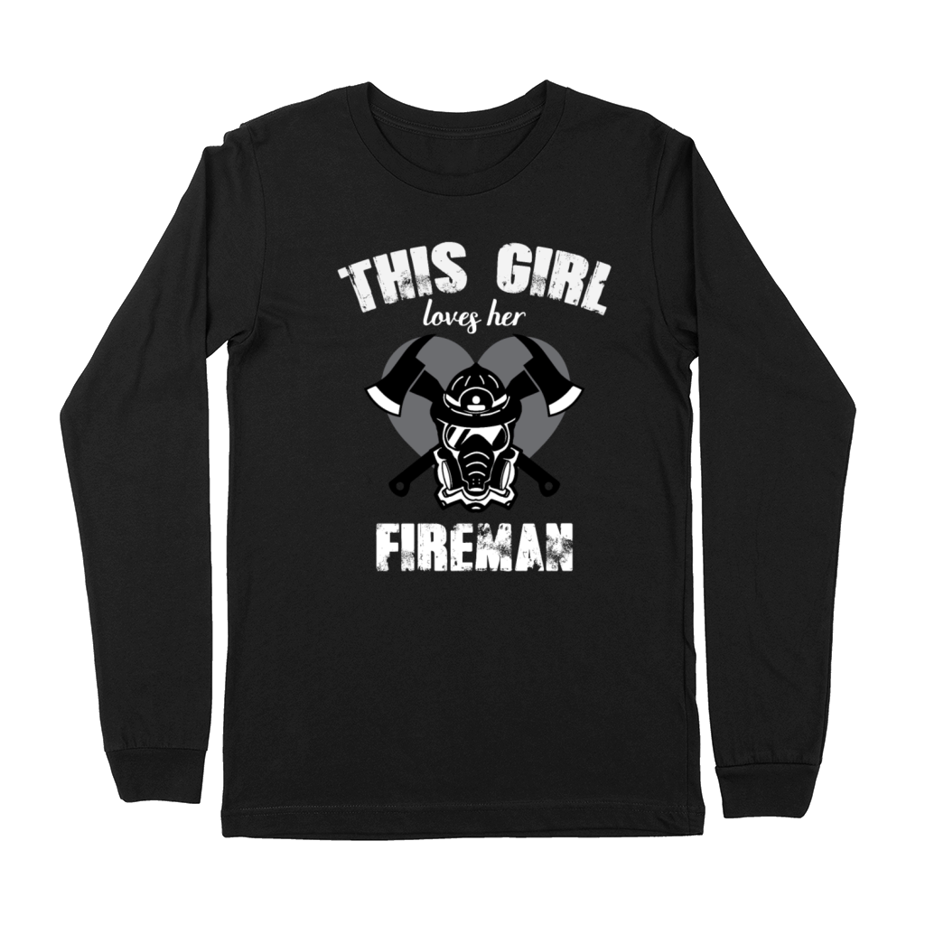 This Girl Loves Her Fireman I Love My Firefighter Premium Long Sleeve