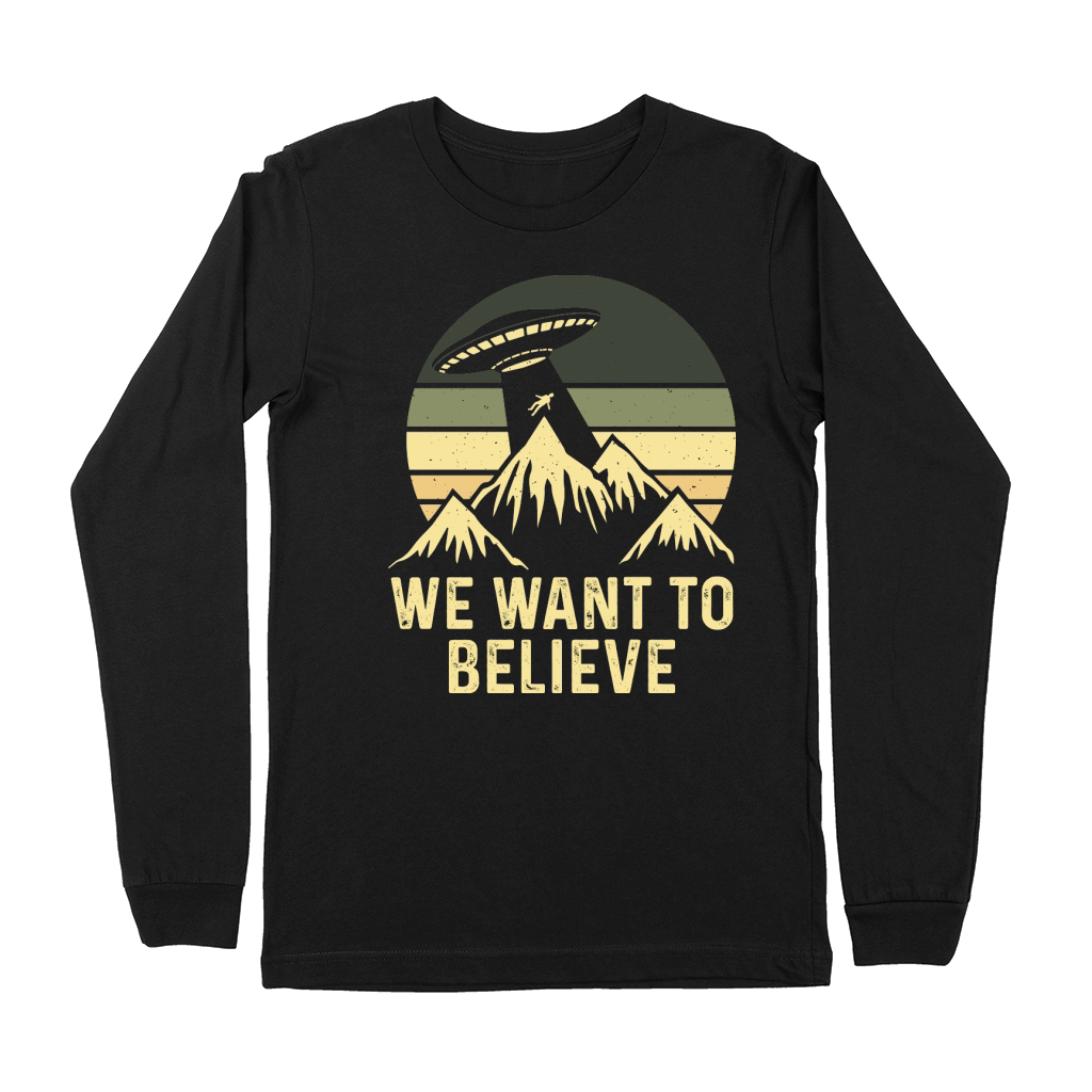Vintage UFO Alien We want to Believe Premium Long Sleeve