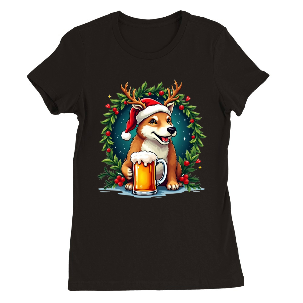 Funny Animal Beer Christmas Sublimation 6 09 Premium Womens Crewneck T-shirt