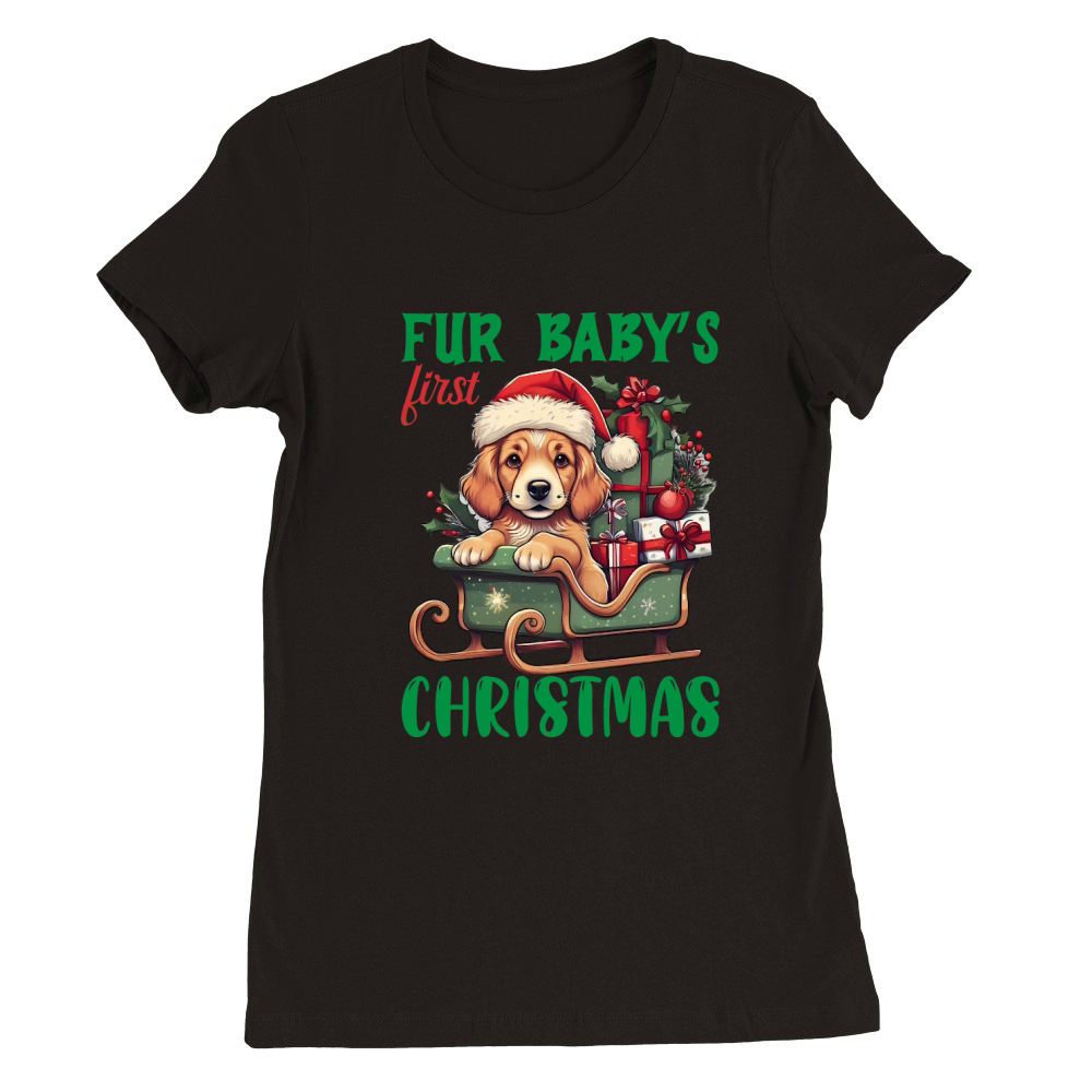 Fur babys first christmas dog 6 Premium Womens Crewneck T-shirt