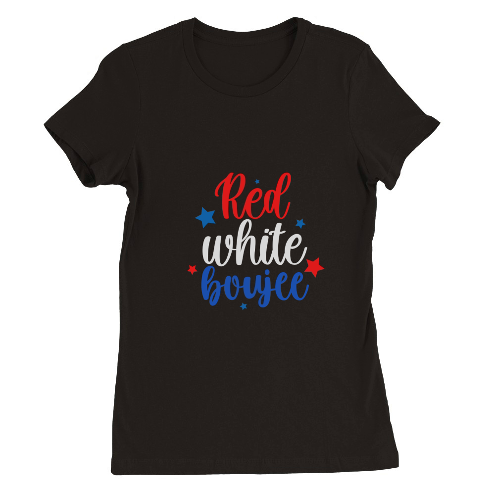 Red white boujee Premium Womens Crewneck T-shirt