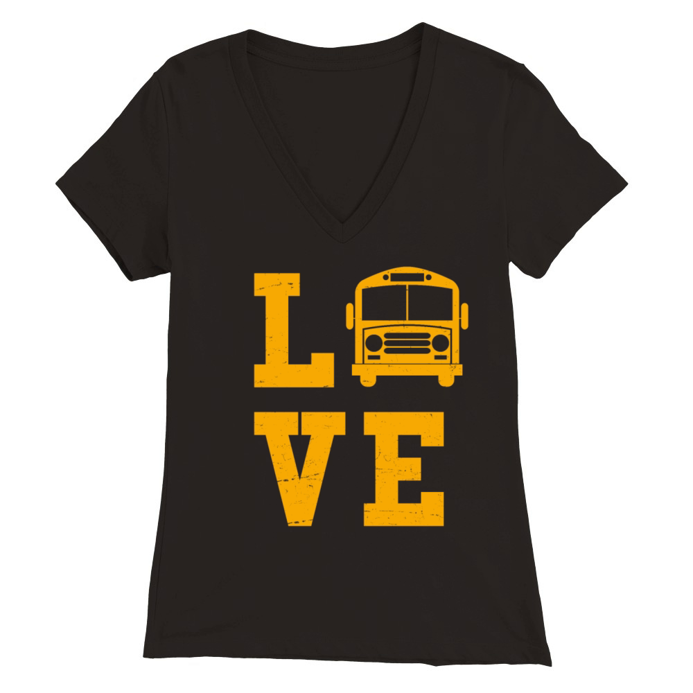 Bus Love Driving Job Bus Truck Drive Anniversary Premium Womens V-Neck T-shirt