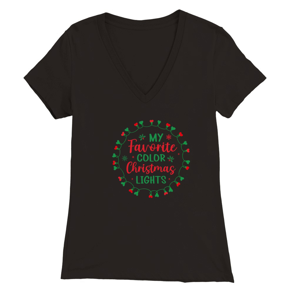 My favorite color christmas lights Premium Womens V-Neck T-shirt
