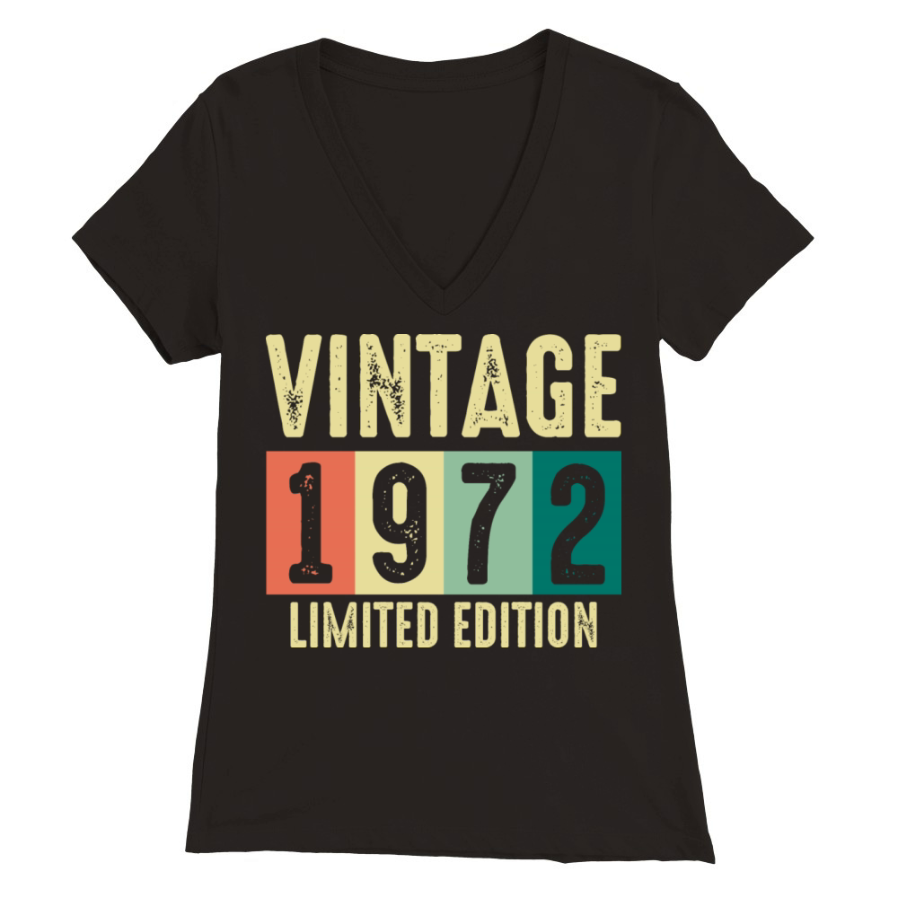 Vintage 1972 - 50 years old - 50th birthday gift Premium Womens V-Neck T-shirt