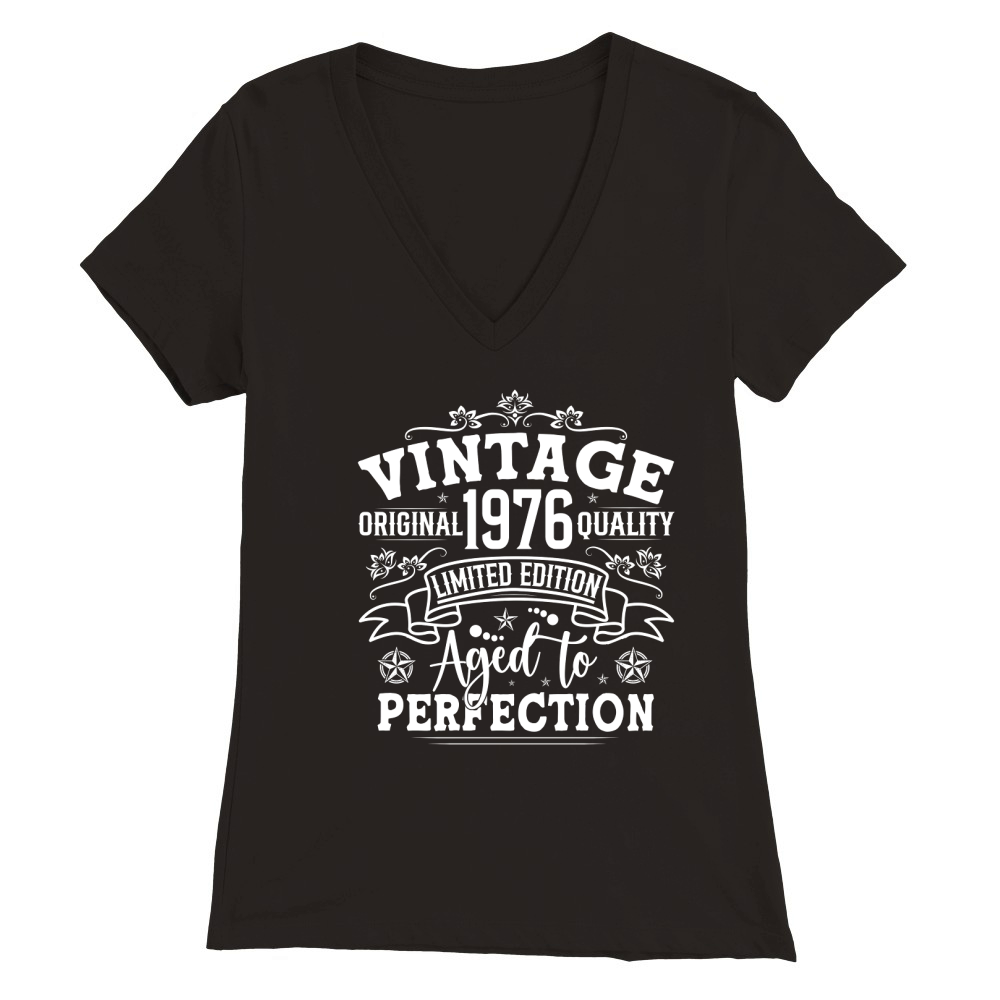 Vintage Birthday TShirt Design Bundle 1976 Premium Womens V-Neck T-shirt