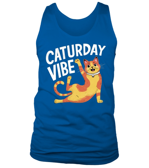 Caturday Vibes Cat Tank Top Unisex