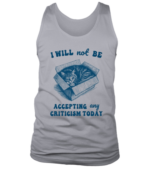 Lazy Cat In the Box L Blue Tank Top Unisex