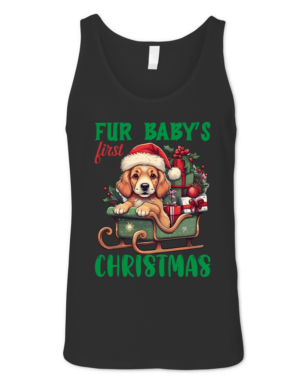 Fur babys first christmas dog 6 Unisex Jersey Tank