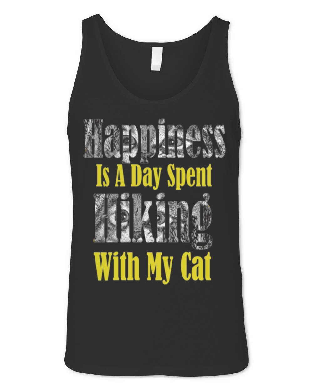 Happiness Is A Day Spent Hiking With My Cat Unisex Jersey Tank