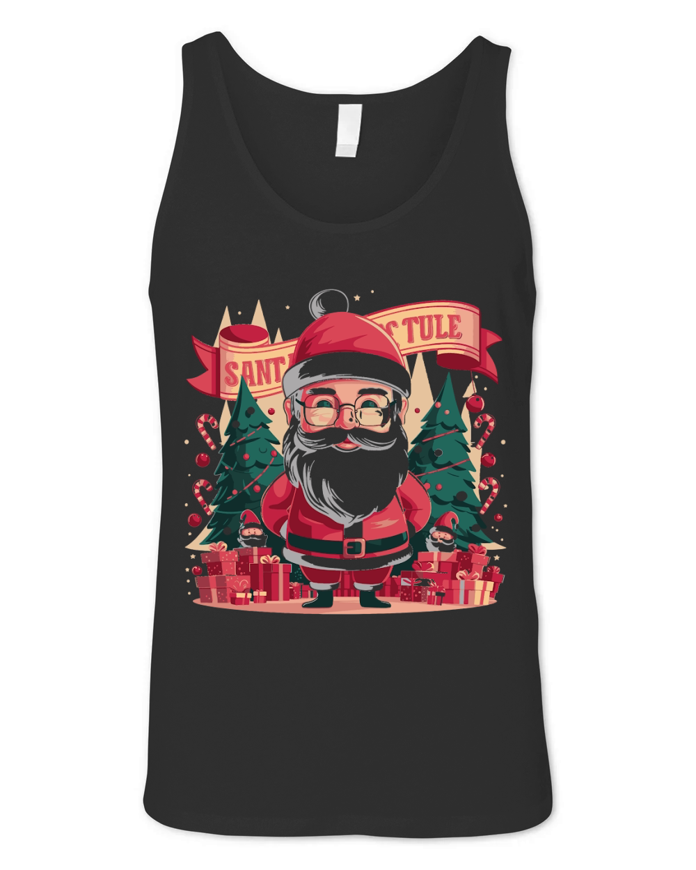 Santa Cluse illustration vector graphic Unisex Jersey Tank