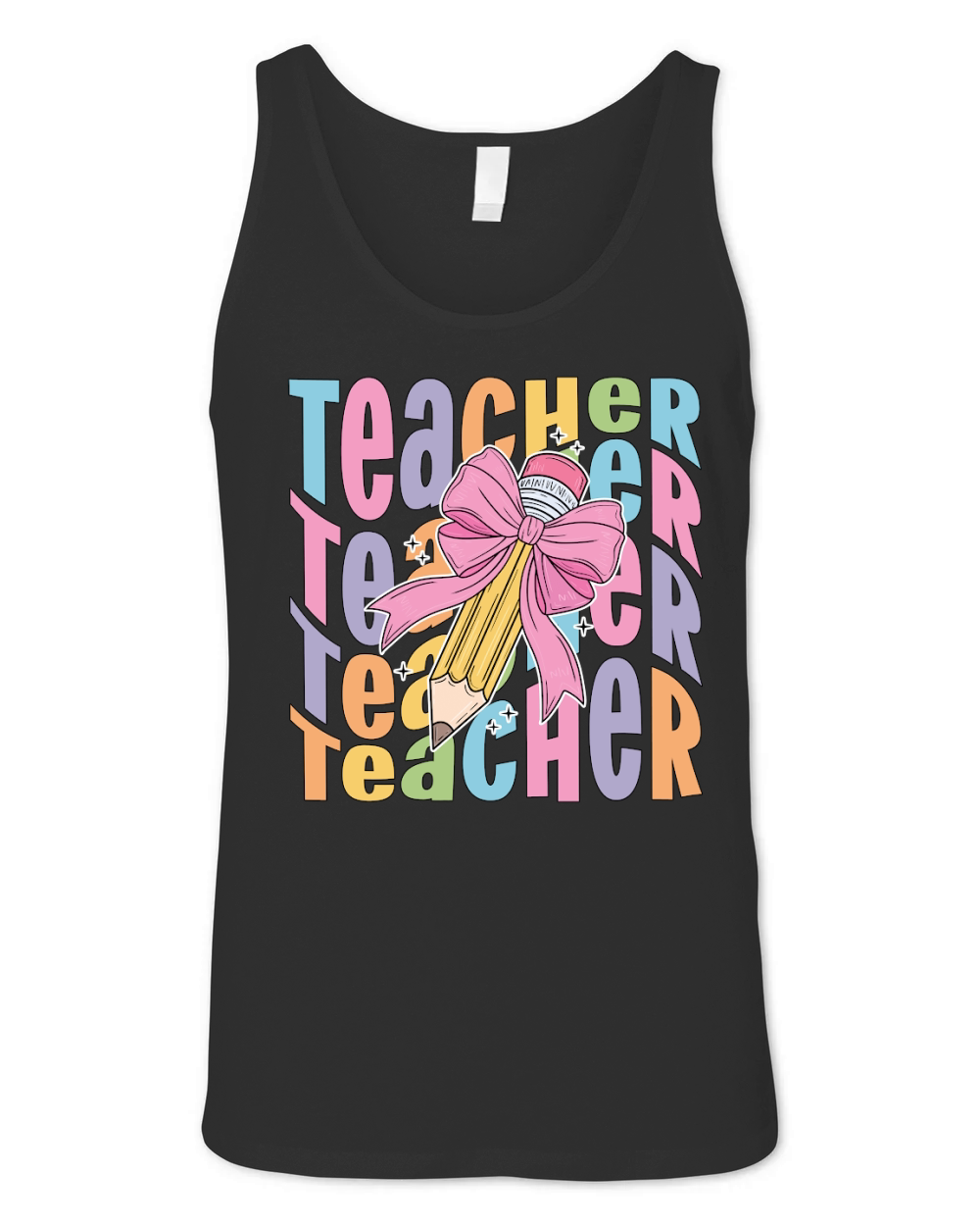 teacher pencil wavy copy Unisex Jersey Tank
