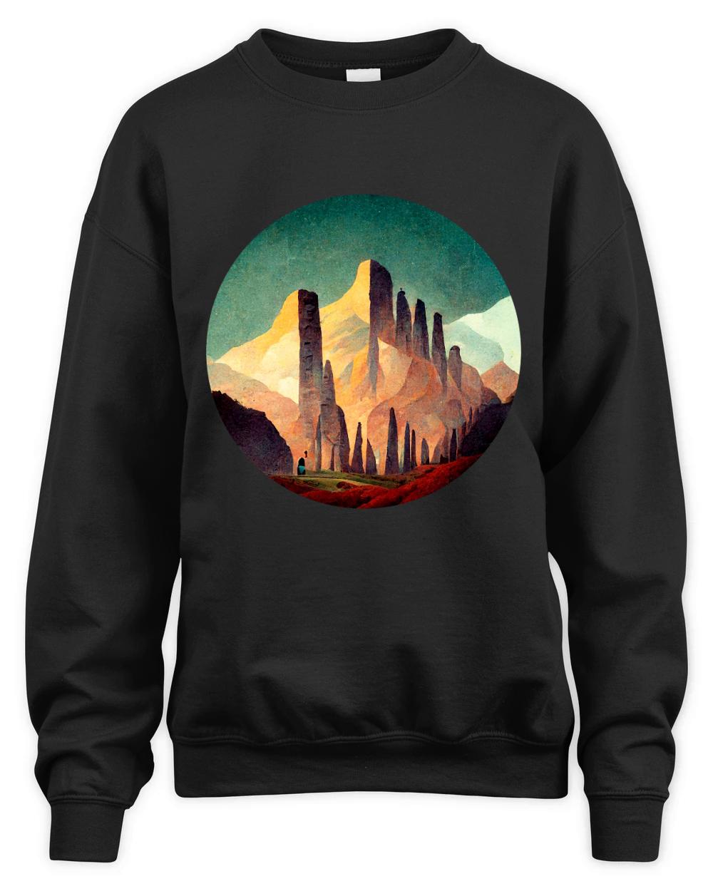 Retro Vintage Mountain Unisex Premium Crewneck Sweatshirt