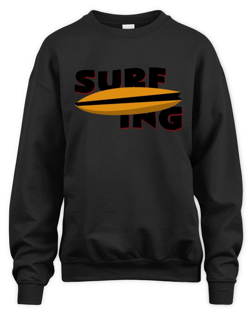 Surfing Typography Surfboard Surf surfer gift Unisex Premium Crewneck Sweatshirt