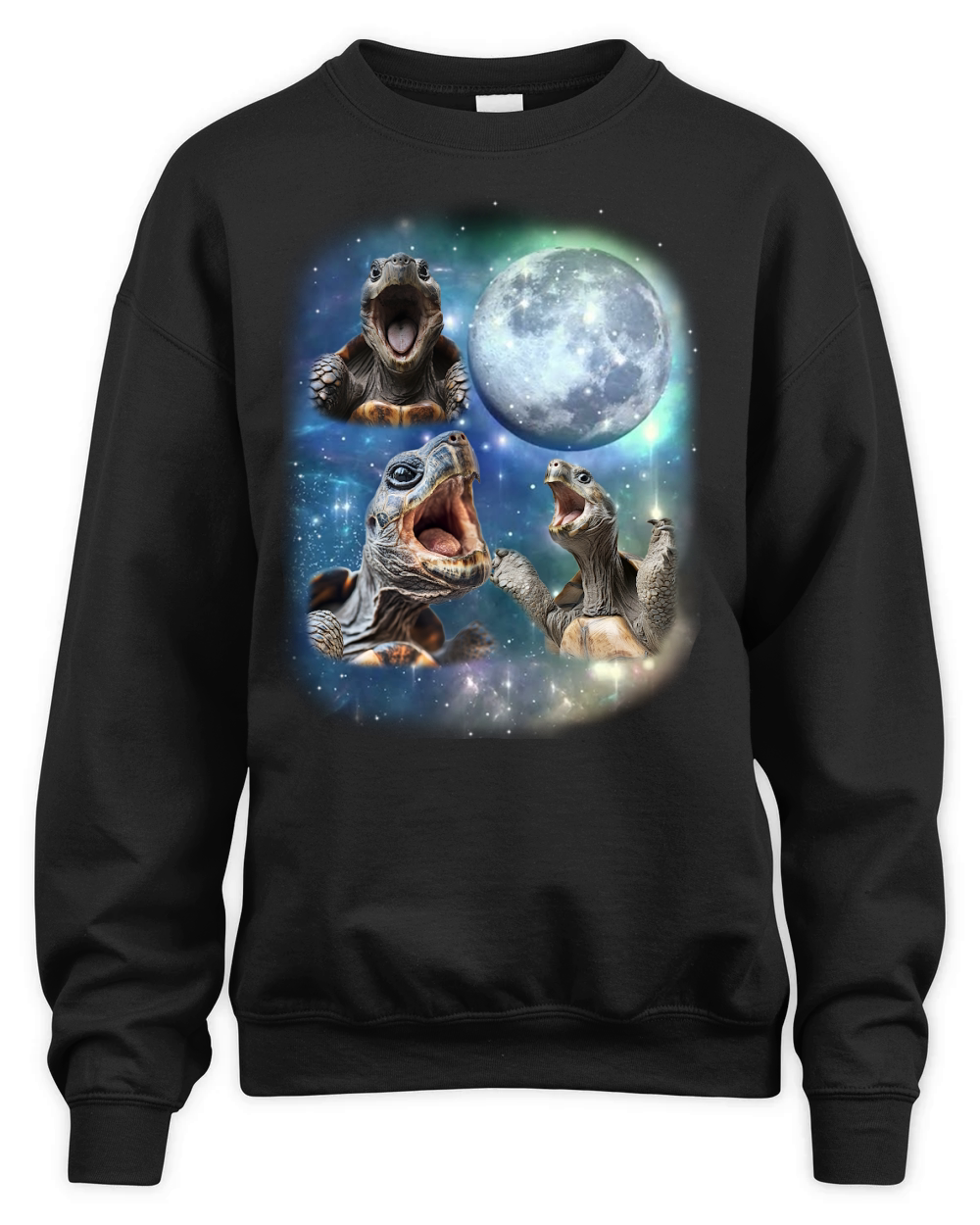 Three Tortoise Moon Weird Cursed Unisex Premium Crewneck Sweatshirt