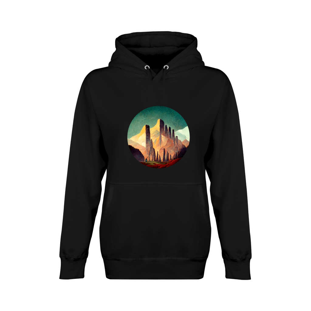 Retro Vintage Mountain Unisex Premium Pullover Hoodie