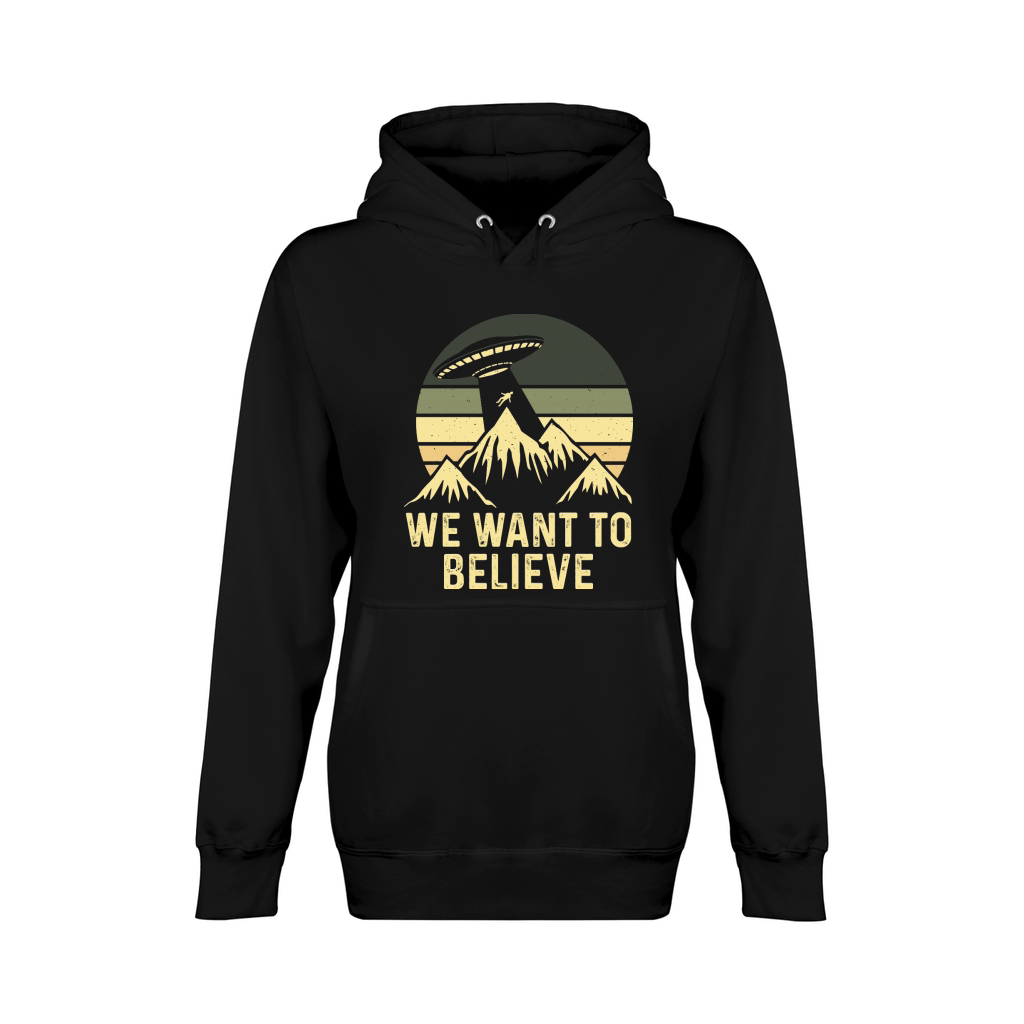 Vintage UFO Alien We want to Believe Unisex Premium Pullover Hoodie