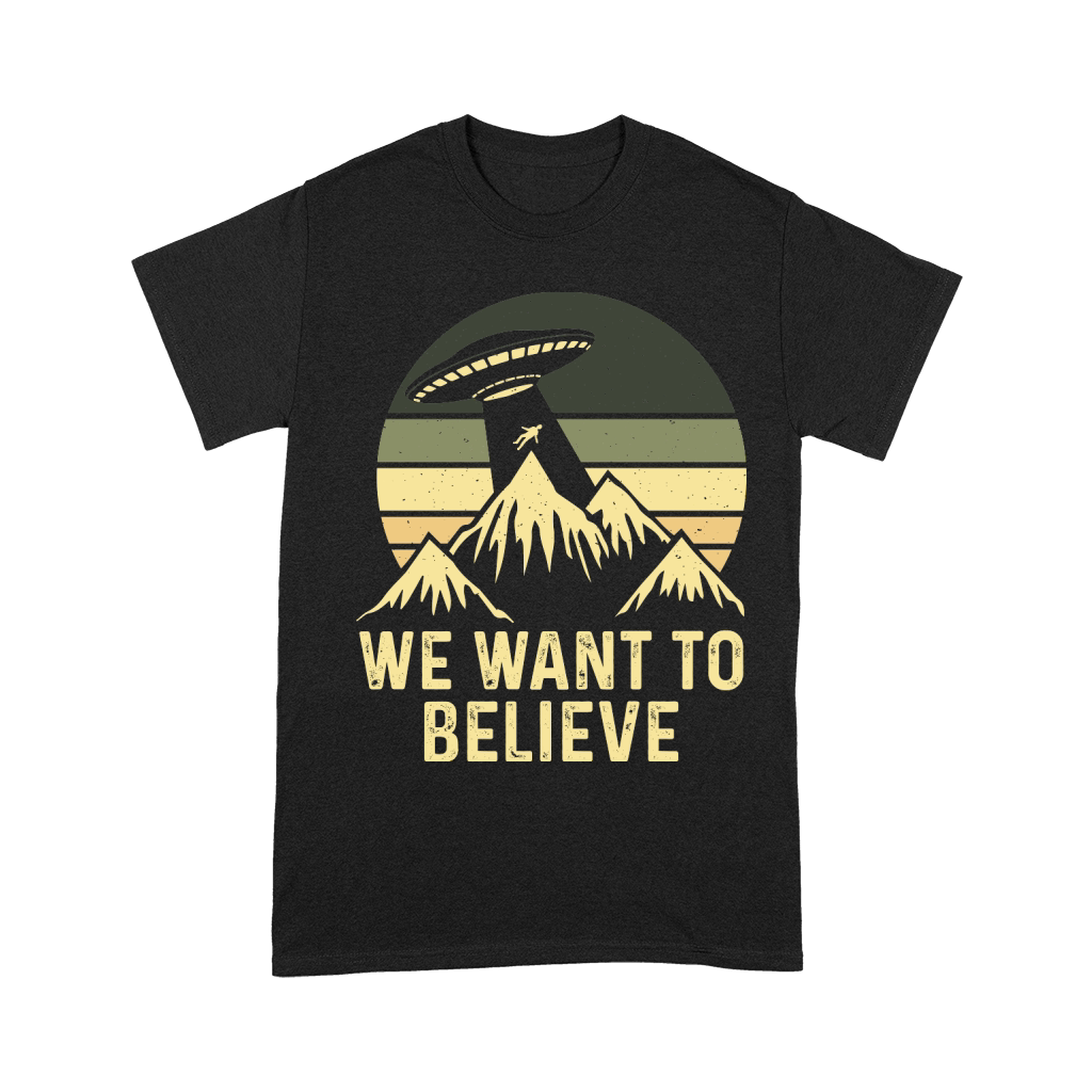Vintage UFO Alien We want to Believe Unisex T-Shirt