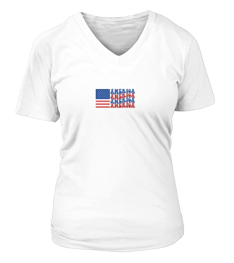 America 5 V-neck T-Shirt Woman