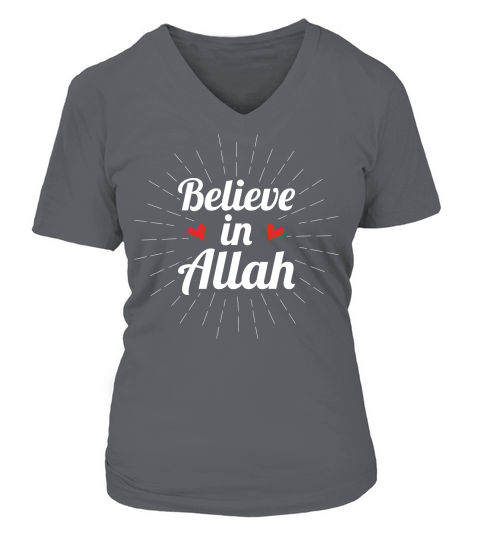 Believe in Allah Islamic V-neck T-Shirt Woman