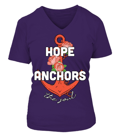 Hope Anchors the Soul Flora V-neck T-Shirt Woman