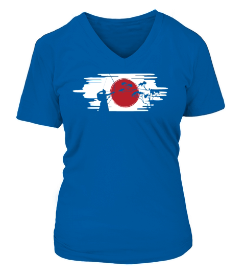 Kyudo Japan Flag V-neck T-Shirt Woman